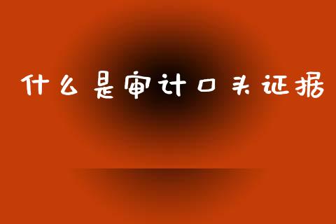 什么是审计口头证据_https://cj001.lansai.wang_会计问答_第1张