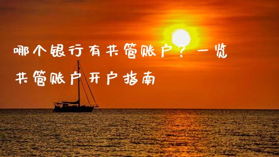 哪个银行有共管账户?一览共管账户开户指南_财经问答_第1张_财经百问网 哪个银行有共管账户?一览共管账户开户指南_https://cj001.lansai.wang_财经问答_第1张