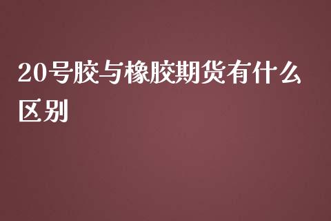 20号胶与橡胶期货有什么区别_https://cj001.lansai.wang_会计问答_第1张