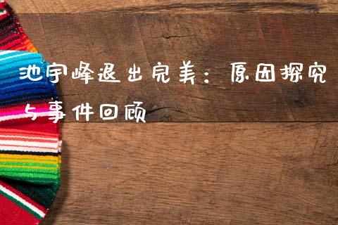 池宇峰退出完美：原因探究与事件回顾_https://cj001.lansai.wang_理财问答_第1张