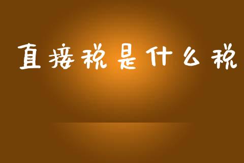 直接税是什么税_https://cj001.lansai.wang_会计问答_第1张