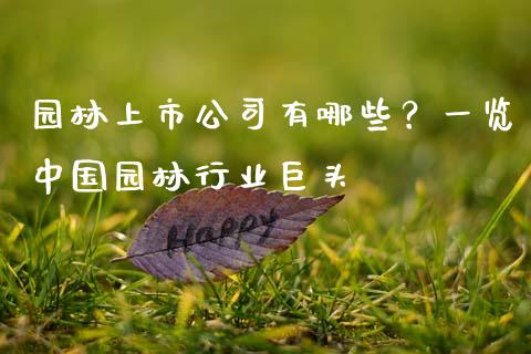 园林上市公司有哪些？一览中国园林行业巨头_https://cj001.lansai.wang_会计问答_第1张