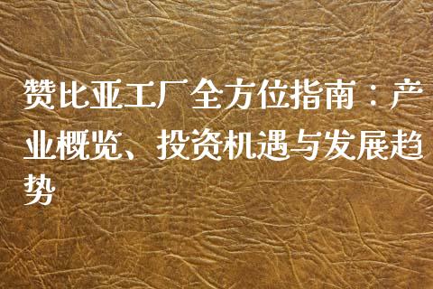 赞比亚工厂全方位指南：产业概览、投资机遇与发展趋势_https://cj001.lansai.wang_会计问答_第1张