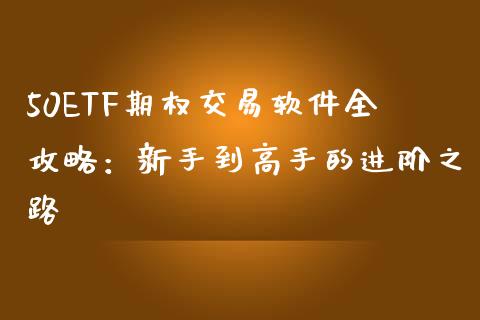 50ETF期权交易软件全攻略：新手到高手的进阶之路_https://cj001.lansai.wang_财经百问_第1张