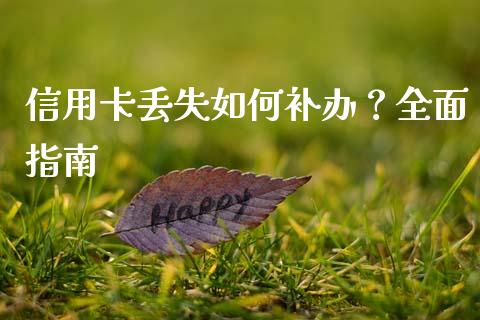 信用卡丢失如何补办？全面指南_https://cj001.lansai.wang_财经百问_第1张
