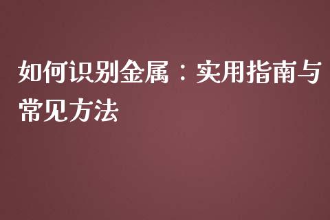 如何识别金属：实用指南与常见方法_https://cj001.lansai.wang_财经问答_第1张
