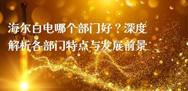 海尔白电哪个部门好？深度解析各部门特点与发展前景_https://cj001.lansai.wang_期货问答_第1张