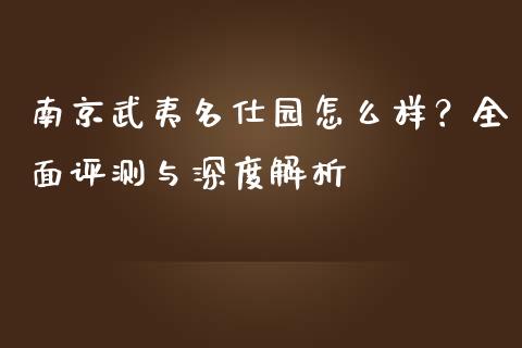 南京武夷名仕园怎么样？全面评测与深度解析_https://cj001.lansai.wang_理财问答_第1张