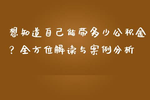 想知道自己能带多少公积金？全方位解读与案例分析_https://cj001.lansai.wang_理财问答_第1张