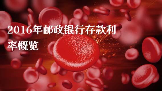 2016年邮政银行存款利率概览_https://cj001.lansai.wang_财经百问_第1张