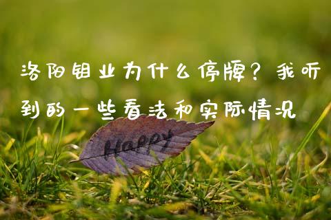 洛阳钼业为什么停牌？我听到的一些看法和实际情况_https://cj001.lansai.wang_财经问答_第1张