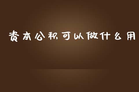 资本公积可以做什么用_https://cj001.lansai.wang_会计问答_第1张