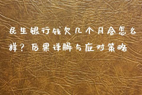 民生银行钱欠几个月会怎么样？后果详解与应对策略_https://cj001.lansai.wang_金融问答_第1张