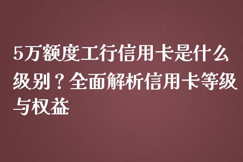 5万额度工行信用卡是什么级别？全面解析信用卡等级与权益_https://cj001.lansai.wang_期货问答_第1张