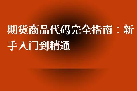 期货商品代码完全指南：新手入门到精通_https://cj001.lansai.wang_保险问答_第1张