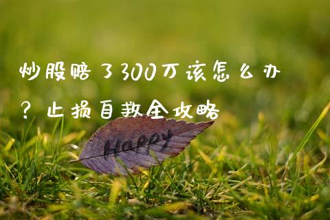炒股赔了300万该怎么办？止损自救全攻略_https://cj001.lansai.wang_财经问答_第1张