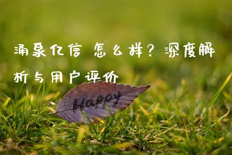 涌泉亿信 怎么样？深度解析与用户评价_https://cj001.lansai.wang_理财问答_第1张