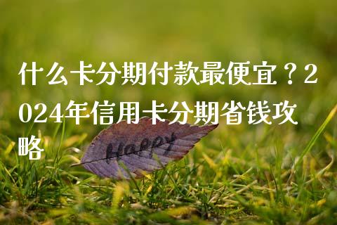 什么卡分期付款最便宜？2024年信用卡分期省钱攻略_https://cj001.lansai.wang_保险问答_第1张