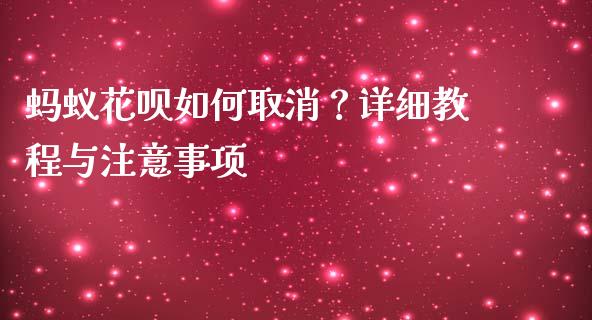 蚂蚁花呗如何取消？详细教程与注意事项_https://cj001.lansai.wang_财经百问_第1张