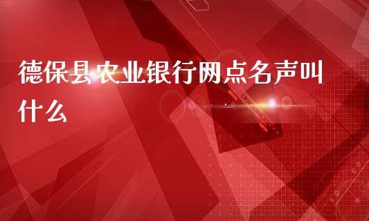 德保县农业银行网点名声叫什么_https://cj001.lansai.wang_金融问答_第1张