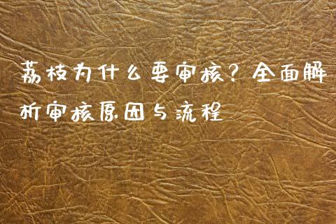 荔枝为什么要审核？全面解析审核原因与流程_https://cj001.lansai.wang_保险问答_第1张