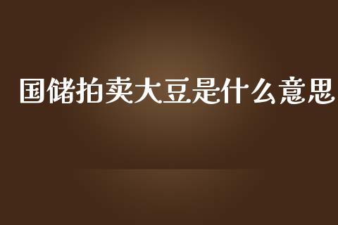 国储拍卖大豆是什么意思_https://cj001.lansai.wang_会计问答_第1张