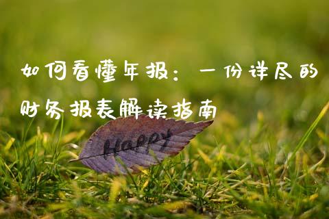 如何看懂年报:一份详尽的财务报表解读指南_财经百问_第1张_财经百问网 如何看懂年报:一份详尽的财务报表解读指南_https://cj001.lansai.wang_财经百问_第1张