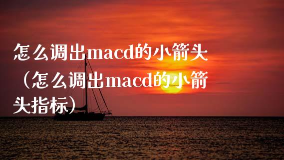 怎么调出macd的小箭头（怎么调出macd的小箭头指标）_https://cj001.lansai.wang_股市问答_第1张