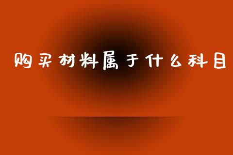 购买材料属于什么科目_https://cj001.lansai.wang_会计问答_第1张