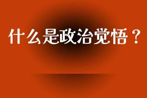 什么是政治觉悟？_https://cj001.lansai.wang_股市问答_第1张
