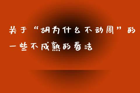 关于“胡为什么不动周”的一些不成熟的看法_https://cj001.lansai.wang_金融问答_第1张