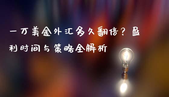 一万美金外汇多久翻倍？盈利时间与策略全解析_https://cj001.lansai.wang_会计问答_第1张