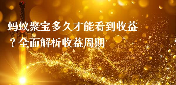 蚂蚁聚宝多久才能看到收益？全面解析收益周期_https://cj001.lansai.wang_股市问答_第1张