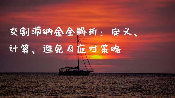 交割滞纳金全解析：定义、计算、避免及应对策略_https://cj001.lansai.wang_股市问答_第1张