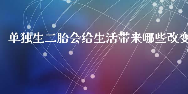 单独生二胎会给生活带来哪些改变_https://cj001.lansai.wang_会计问答_第1张