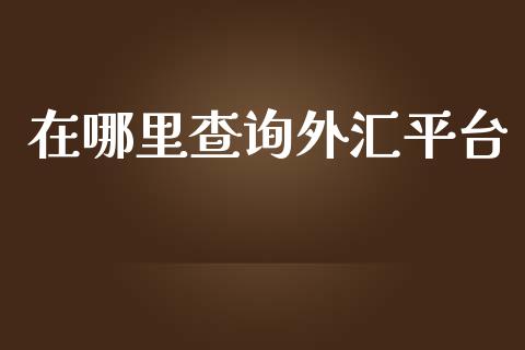 在哪里查询外汇平台_https://cj001.lansai.wang_财经问答_第1张