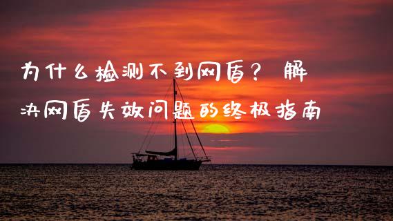 为什么检测不到网盾？ 解决网盾失效问题的终极指南_https://cj001.lansai.wang_会计问答_第1张