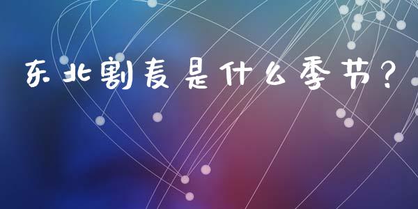 东北割麦是什么季节？_https://cj001.lansai.wang_期货问答_第1张