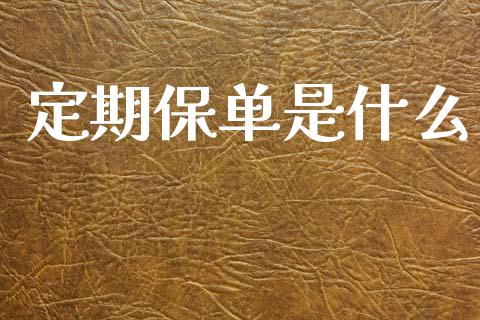 定期保单是什么_https://cj001.lansai.wang_理财问答_第1张