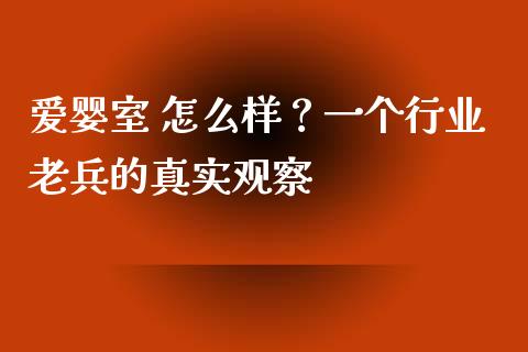 爱婴室 怎么样？一个行业老兵的真实观察_https://cj001.lansai.wang_金融问答_第1张