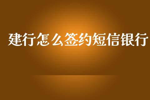 建行怎么签约短信银行_https://cj001.lansai.wang_理财问答_第1张