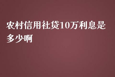 农村信用社贷10万利息是多少啊_https://cj001.lansai.wang_理财问答_第1张