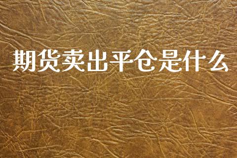 期货卖出平仓是什么_https://cj001.lansai.wang_期货问答_第1张