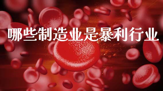 哪些制造业是暴利行业_https://cj001.lansai.wang_理财问答_第1张