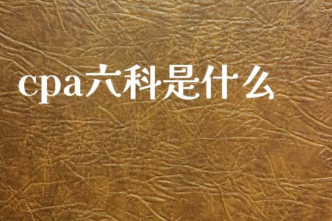 cpa六科是什么_https://cj001.lansai.wang_会计问答_第1张