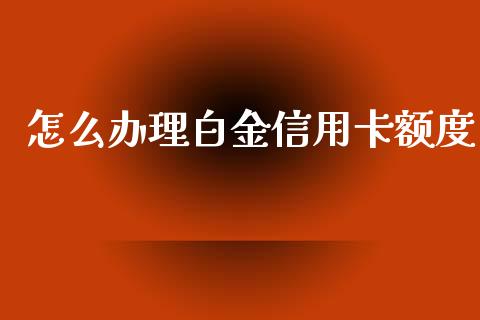 怎么办理白金信用卡额度_https://cj001.lansai.wang_金融问答_第1张