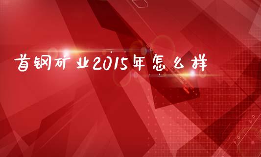 首钢矿业2015年怎么样_https://cj001.lansai.wang_股市问答_第1张