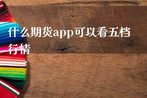 什么期货app可以看五档行情_https://cj001.lansai.wang_期货问答_第1张