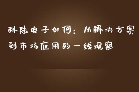 科陆电子如何：从解决方案到市场应用的一线观察_https://cj001.lansai.wang_期货问答_第1张