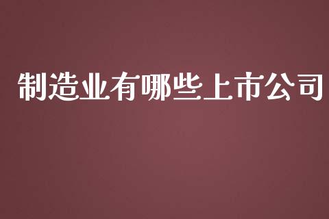 制造业有哪些上市公司_https://cj001.lansai.wang_财经百问_第1张